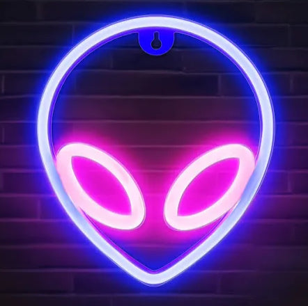 Neon Signs, Alien Neon Lights for Aesthetic Room Decor Light up Sign for Wall Decor Game Room Decor Cool Stuff for Teen Room Decor Led Sign for Man Cave Stuff, Trendy Home Decoration