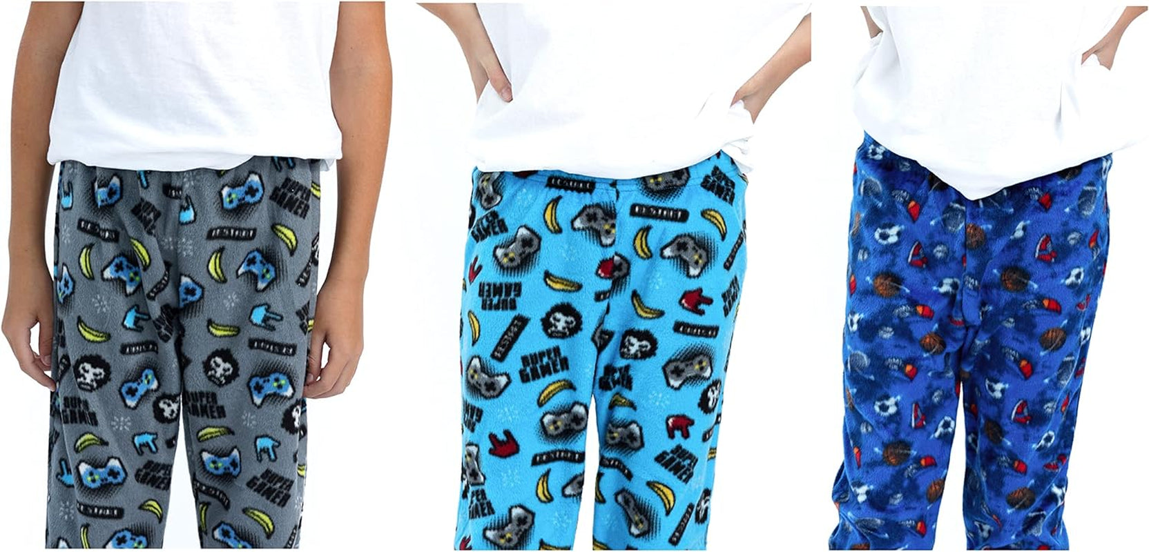 Boys Pajama Pants for Kids 3-Pack Soft Pajama Bottoms for Boys