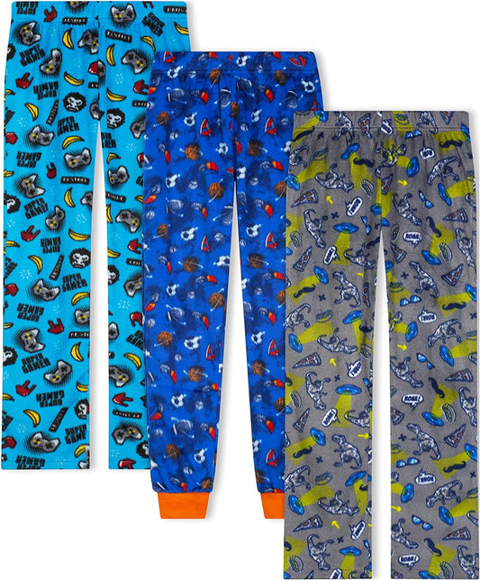 Boys Pajama Pants for Kids 3-Pack Soft Pajama Bottoms for Boys