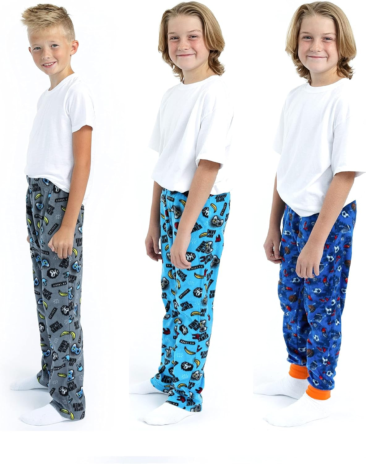 Boys Pajama Pants for Kids 3-Pack Soft Pajama Bottoms for Boys